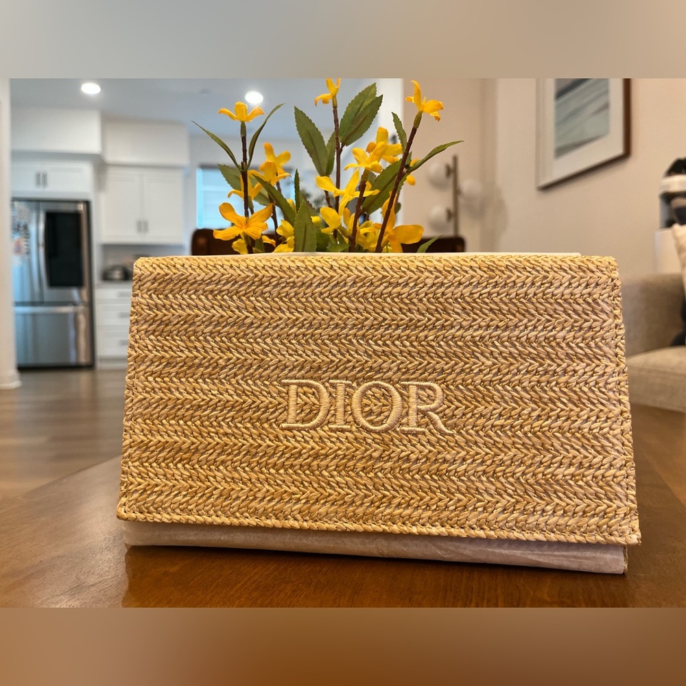 Brand New In Box! Rare Dior Raffia Clutch